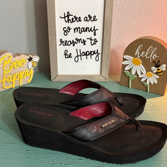 Coach Black and Red Sandals - Picture 4 of 6